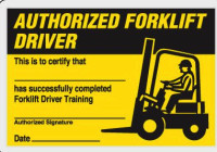 Skilled forklift operators wallet card